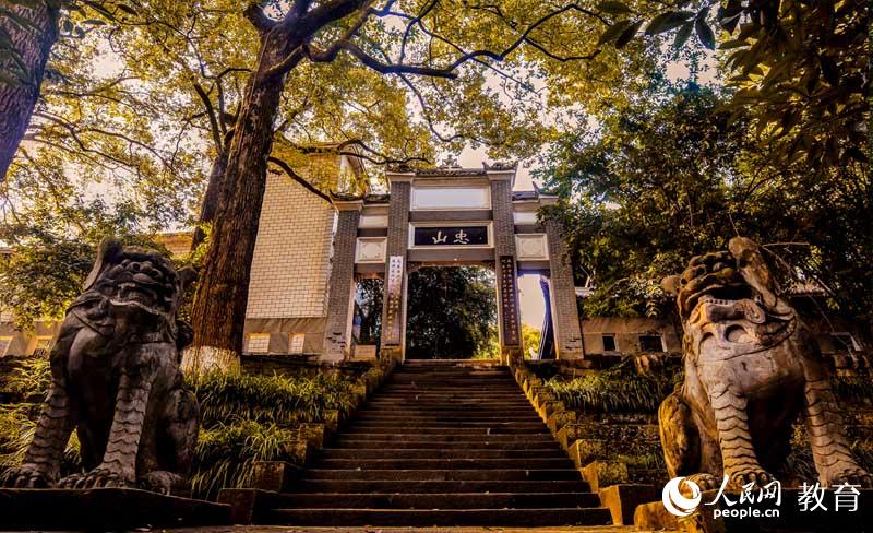 西南醫(yī)科大學 風撫醫(yī)大，深秋微醺，那片片葉，正蘊著金黃的夢 （李哲/攝）