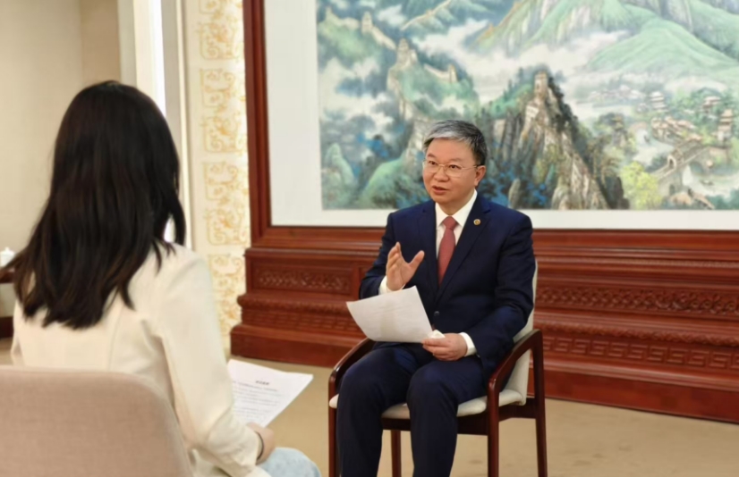 嚴純華接受人民網專訪。董苗林 攝